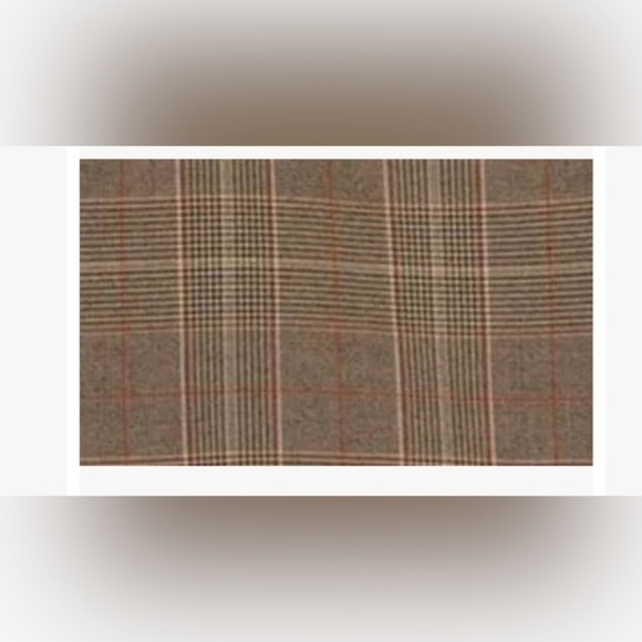 Steve Madden brown camel plaid Oversize pleather collar boyfriend  Blazer size M - Picture 5 of 5